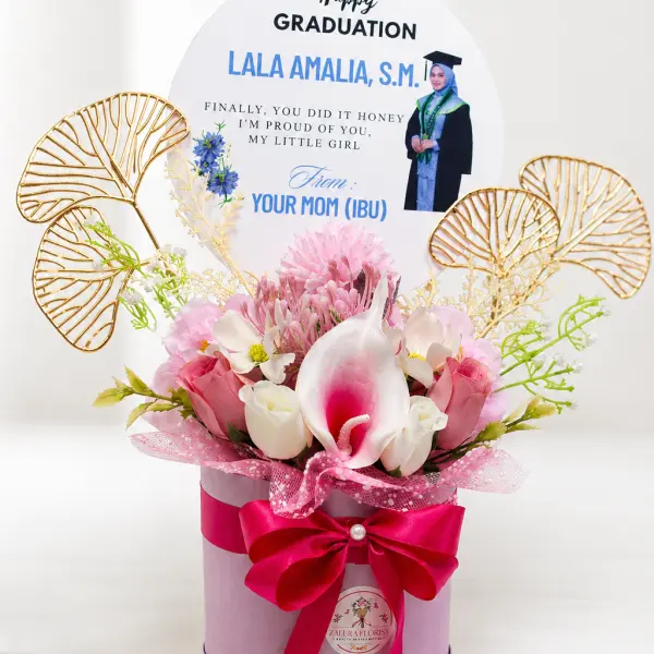 Buket Wisuda Premium Red Pink