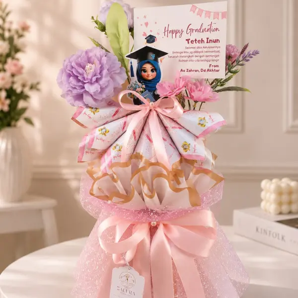 Buket Money Flower Pink Graduation
